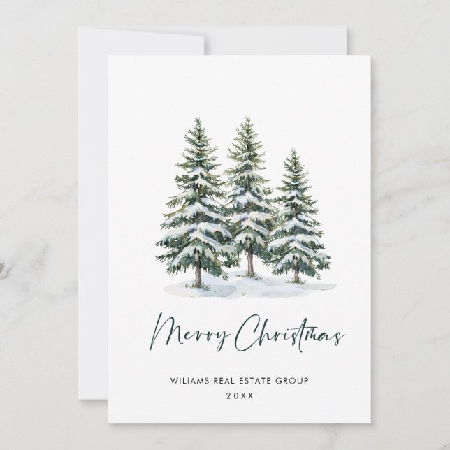 Cartes Pour Fêtes Annuelles Elégant Pine Tree Noël Accueil d'entreprise (Devant)