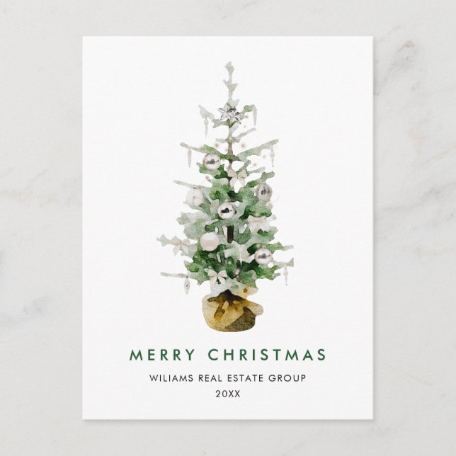 Cartes Pour Fêtes Annuelles Elégant Pine Tree Noël Société Salutation (Devant)