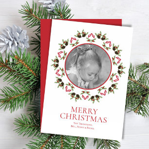 Cartes Pour Fêtes Annuelles Élégant Pinecone Holly Mandala Green 1 Photo