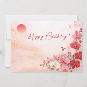 Cartes Pour Fêtes Annuelles Elegant Pink Orchid Birthday Card