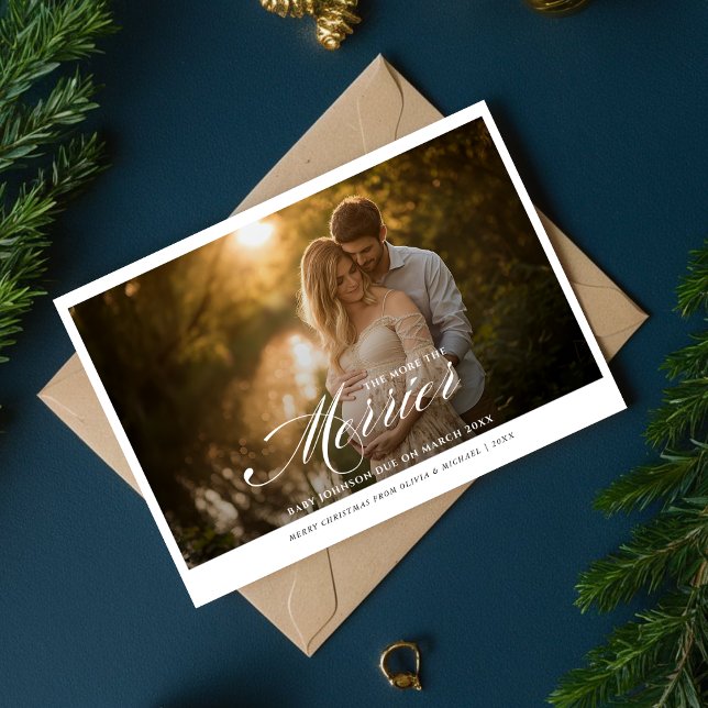 Cartes Pour Fêtes Annuelles Élégant Plus La Merrier Photo Grossesse (Créateur téléchargé)