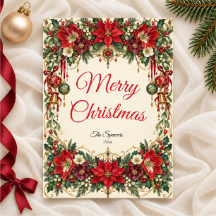 Cartes Pour Fêtes Annuelles Elegant Poinsettia Joyeux Noël