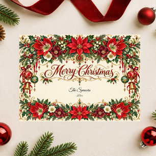 Cartes Pour Fêtes Annuelles Elegant Poinsettia Joyeux Noël