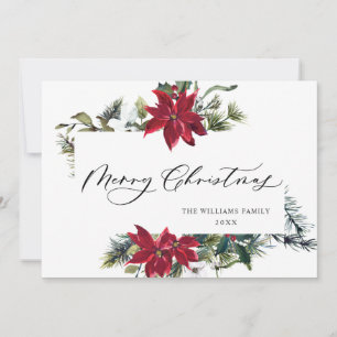 Cartes Pour Fêtes Annuelles Elegant Poinsettia Mistletoe Christmas Greeting