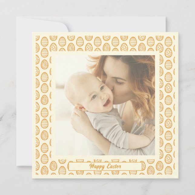 Cartes Pour Fêtes Annuelles Elegant Pretty Pastel Chic Photo Happy Easter Eggs (Devant)