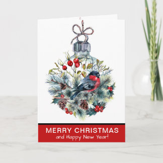 Cartes Pour Fêtes Annuelles Elegant Red Bird Ornament Christmas Holiday