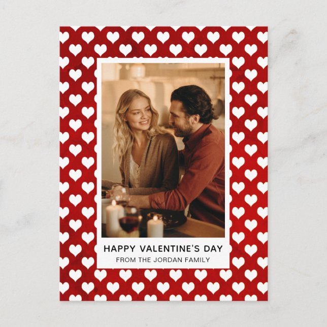 Cartes Pour Fêtes Annuelles Elegant Red Hearts Happy Valentine's Day 1 Photo (Devant)