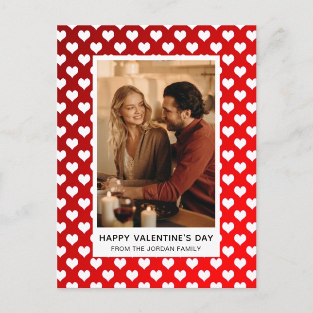 Cartes Pour Fêtes Annuelles Elegant Red Hearts Happy Valentine's Day 1 Photo (Devant)