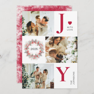 Cartes Pour Fêtes Annuelles Elégant Red Holly Berries 3 Photo Joie Noël