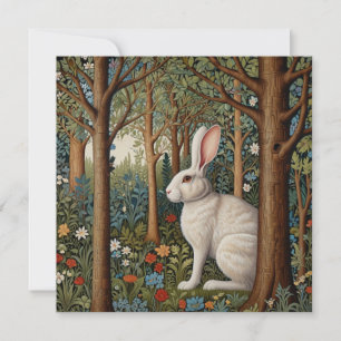 Cartes Pour Fêtes Annuelles Elégant retro lapin boisé boisé fleuri Pâques