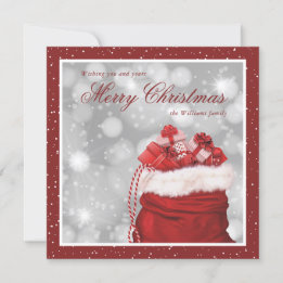 Cartes Pour Fêtes Annuelles Élégant Rouge classique Joyeux Noël