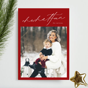 Cartes Pour Fêtes Annuelles Élégant Rouge Oh Quel Amusant Noël Photo