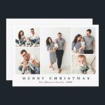Cartes Pour Fêtes Annuelles Élégant salut minimaliste de Noël 5 Photo<br><div class="desc">Surprenez et apportez la joie à vos proches et rendez la fête inoubliable. Pour plus de personnalisation,  cliquez sur le lien "customiser plus" et utilisez notre outil de conception pour modifier ce modèle.</div>