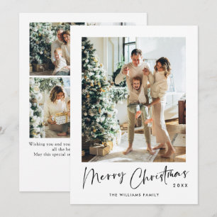 Cartes Pour Fêtes Annuelles Élégant salut minimaliste de Noël 5 Photo