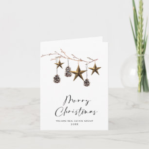 Cartes Pour Fêtes Annuelles Élégant salut minimaliste de Noël d'entreprise