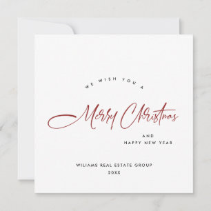 Cartes Pour Fêtes Annuelles Élégant salut minimaliste de Noël d'entreprise