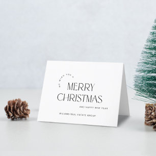 Cartes Pour Fêtes Annuelles Élégant salut minimaliste de Noël d'entreprise