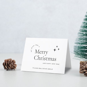 Cartes Pour Fêtes Annuelles Élégant salut minimaliste de Noël d'entreprise