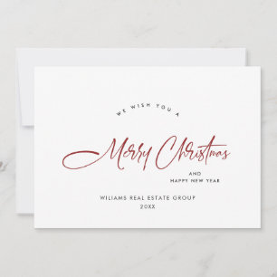 Cartes Pour Fêtes Annuelles Élégant salut minimaliste de Noël d'entreprise