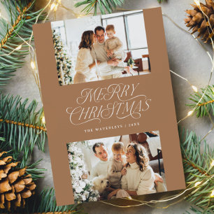 Cartes Pour Fêtes Annuelles Élégant sans temps Neutral Joyeux Noël Photo