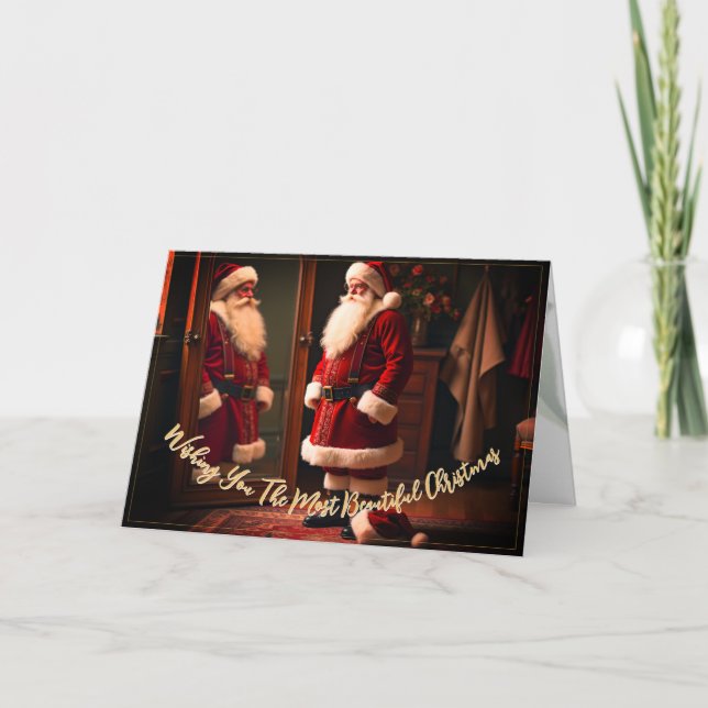 Cartes Pour Fêtes Annuelles Elegant Santa Christmas (Devant)