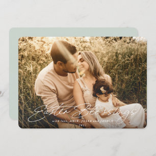 Cartes Pour Fêtes Annuelles Élégant script Bénédiction de Pâques Photo