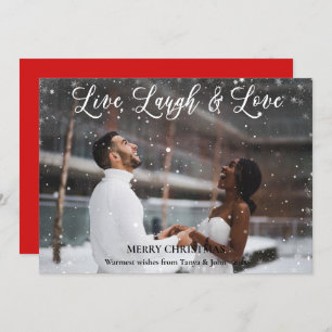 Cartes Pour Fêtes Annuelles Élégant script blanc LIVE LAGUH LOVE Minimaliste