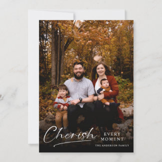 Cartes Pour Fêtes Annuelles Élégant Script Cherish Chaque Moment