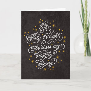 Cartes Pour Fêtes Annuelles Élégant script de la nuit Sainte Noël personnalisé