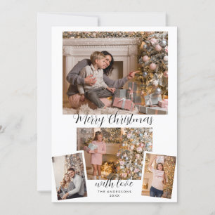 Cartes Pour Fêtes Annuelles Élégant script de Noël moderne photos personnalisé