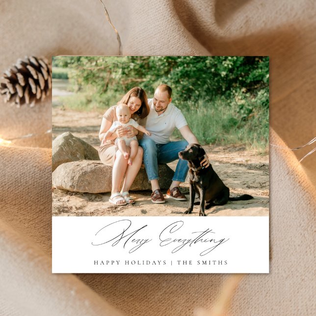 Cartes Pour Fêtes Annuelles Élégant Script Joyeux Tout Noël Côtier (Créateur téléchargé)