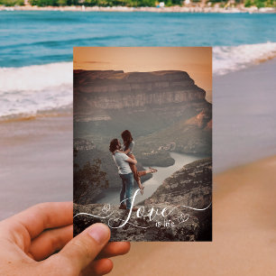 Cartes Pour Fêtes Annuelles Élégant Script Love Photo Holiday Card