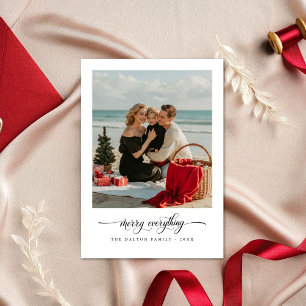 Cartes Pour Fêtes Annuelles Élégant Script Merry Everything Beach Photo