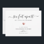 Cartes Pour Fêtes Annuelles Élégant Script Moderne de Quarantaine Rose Gold He<br><div class="desc">Cette carte de vacances moderne est parfaite pour cette saison des fêtes imparfaite. Élégant, écriture moderne lisant "6ft de distance, toujours dans notre cœur" sur un cœur chic en rose gold sur votre propre message personnalisé et noms. Au dos, il y a un espace pour un autre message personnalisé sur...</div>