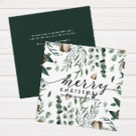 Cartes Pour Fêtes Annuelles Élégant script noir Magnolia Eucalyptus Verdure<br><div class="desc">Elégante carte de vacances à script noir Magnolia Eucalyptus Green. Envoyez des salutations de vacances à vos proches avec ce carte de fin de année moderne non photo design festif. Tous les textes sont pré-arrangés pour que vous personnalisiez facilement et rapidement avec vos propres détails. Joyeuses fêtes !</div>