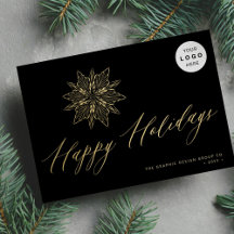 Élégant script or flocon de neige commerce LOGO