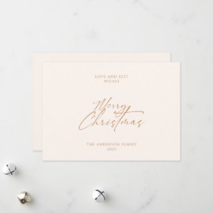 Cartes Pour Fêtes Annuelles Élégant script or minimaliste Joyeux Noël