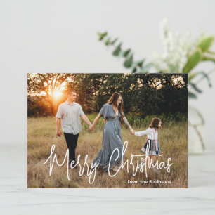 Cartes Pour Fêtes Annuelles Élégant script photo moderne Noël