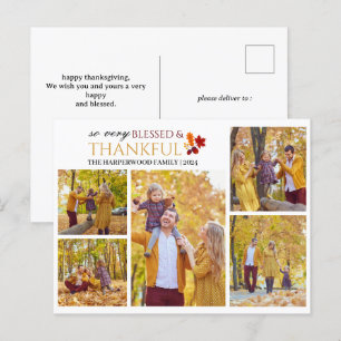 Cartes Pour Fêtes Annuelles Élégant Script remerciement photo de famille Colla
