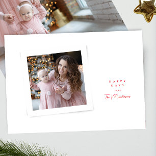 Cartes Pour Fêtes Annuelles élégant script rouge blanc heureux jours photo