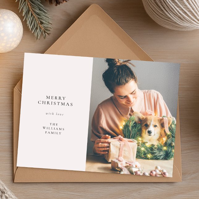 Cartes Pour Fêtes Annuelles Elegant Simple Chirstmas | Modern Minimalist Photo (A chic Christmas photo card design perfect for sharing holiday joy in style)