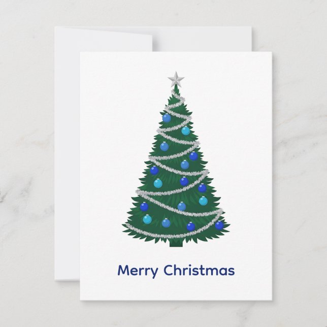 Cartes Pour Fêtes Annuelles Elegant Simple Contemporary Blue Christmas Balls (Devant)