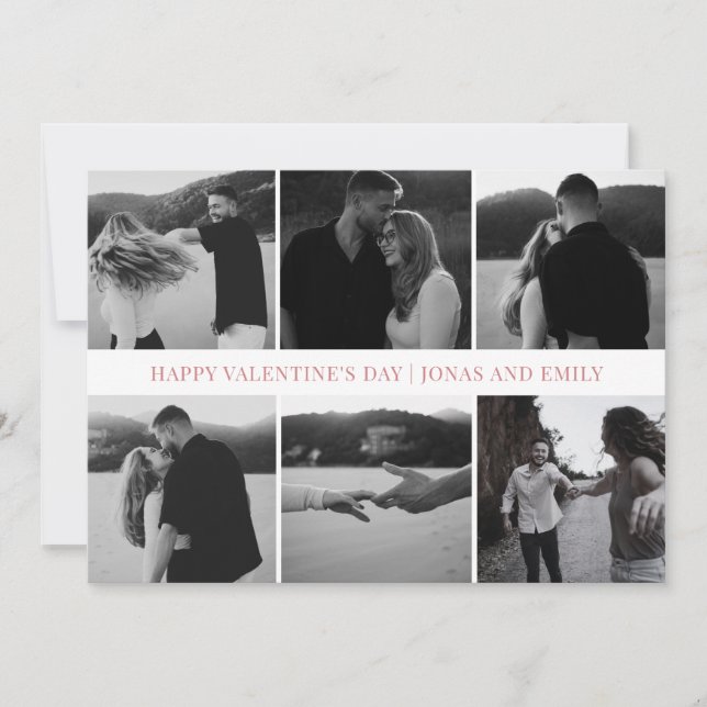 Cartes Pour Fêtes Annuelles Elegant Simple Love Happy Valentine's Day 6 Photo (Devant)