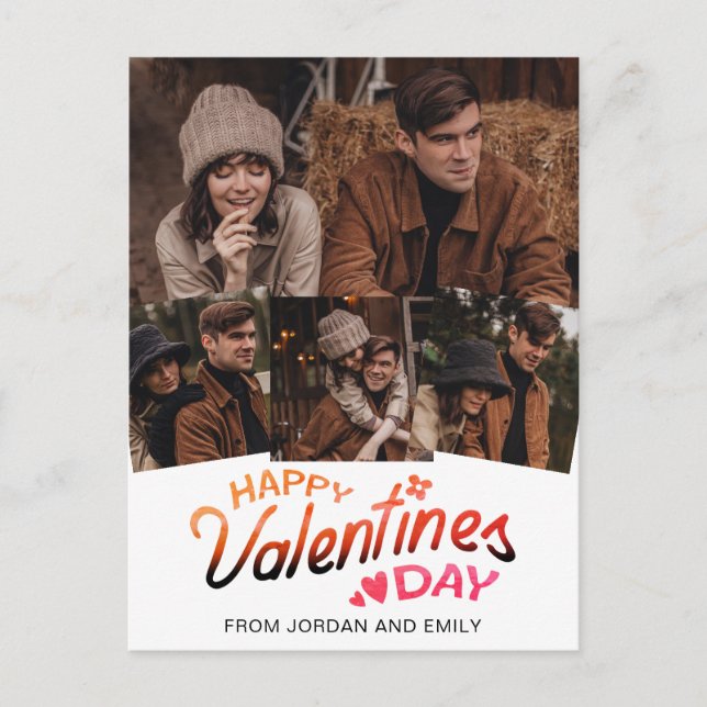 Cartes Pour Fêtes Annuelles Elegant Simple Modern Happy Valentine's Day Photo (Devant)