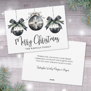 Cartes Pour Fêtes Annuelles Élégant  Simple Noël Noir Blanc