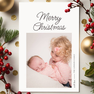 Cartes Pour Fêtes Annuelles Élégant simple photo Joyeux Noël