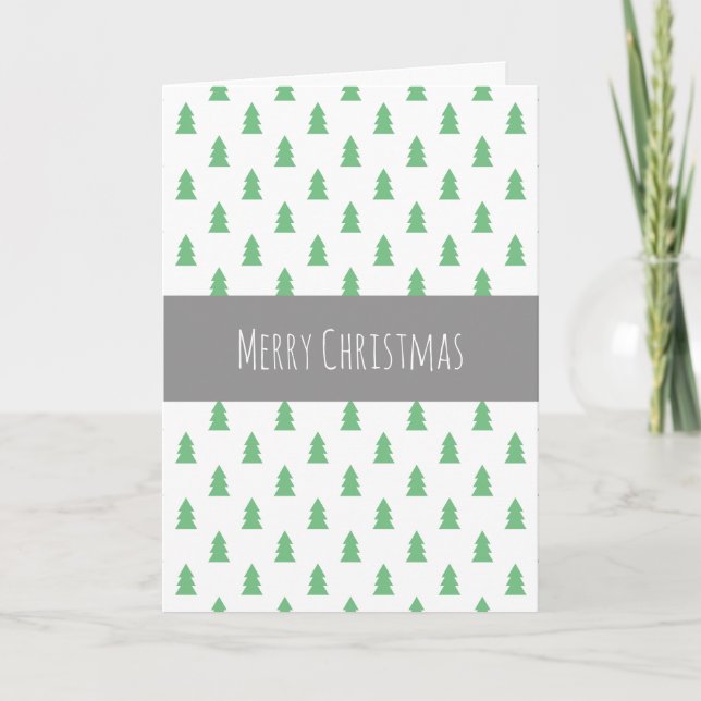 Cartes Pour Fêtes Annuelles Élégant Simple sapin de Noël motif vert pastel (Devant)