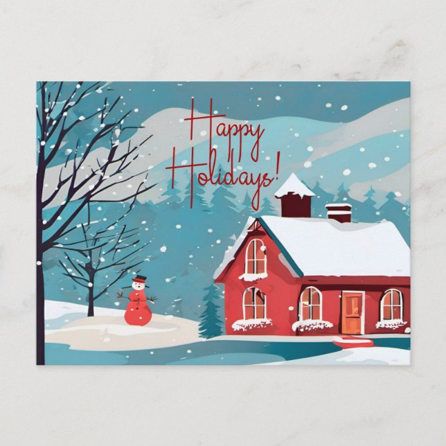 Cartes Pour Fêtes Annuelles Élégant Snowfall Festive Noël heureux (Devant)