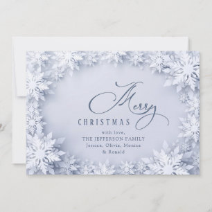 Cartes Pour Fêtes Annuelles Élégant Snowflakes 3D Salutation de Noël