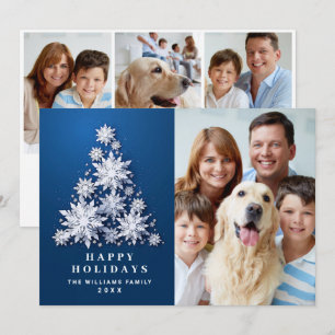 Cartes Pour Fêtes Annuelles Élégant Snowflakes Christmas Tree 4 Photo